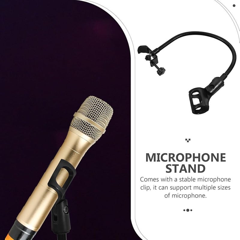 Black Flexible Gooseneck Microphone Stand with Universal Mount for Live Streaming Podcast Recording - Image 5